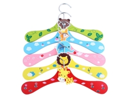 5 Peças De Cabides De Madeira Para Roupa De Cães, Gatos E Infantil, Desenho Animado, Cor Aleatória