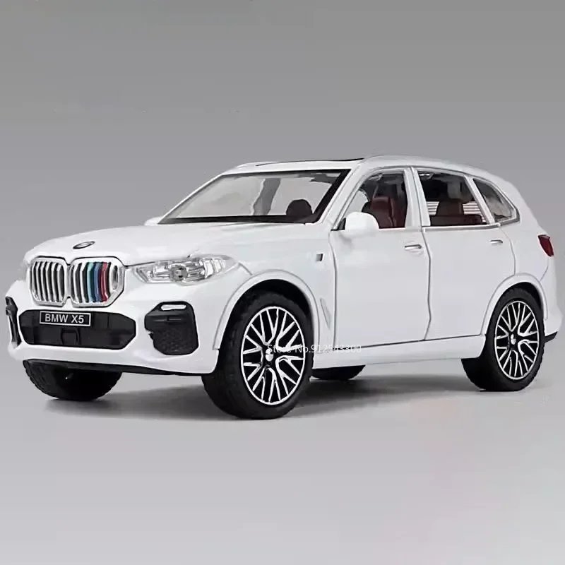 (x5 Branco) Escala 1:32 - Modelo De Carro Em Metal Fundido - Som E Luz Realistas