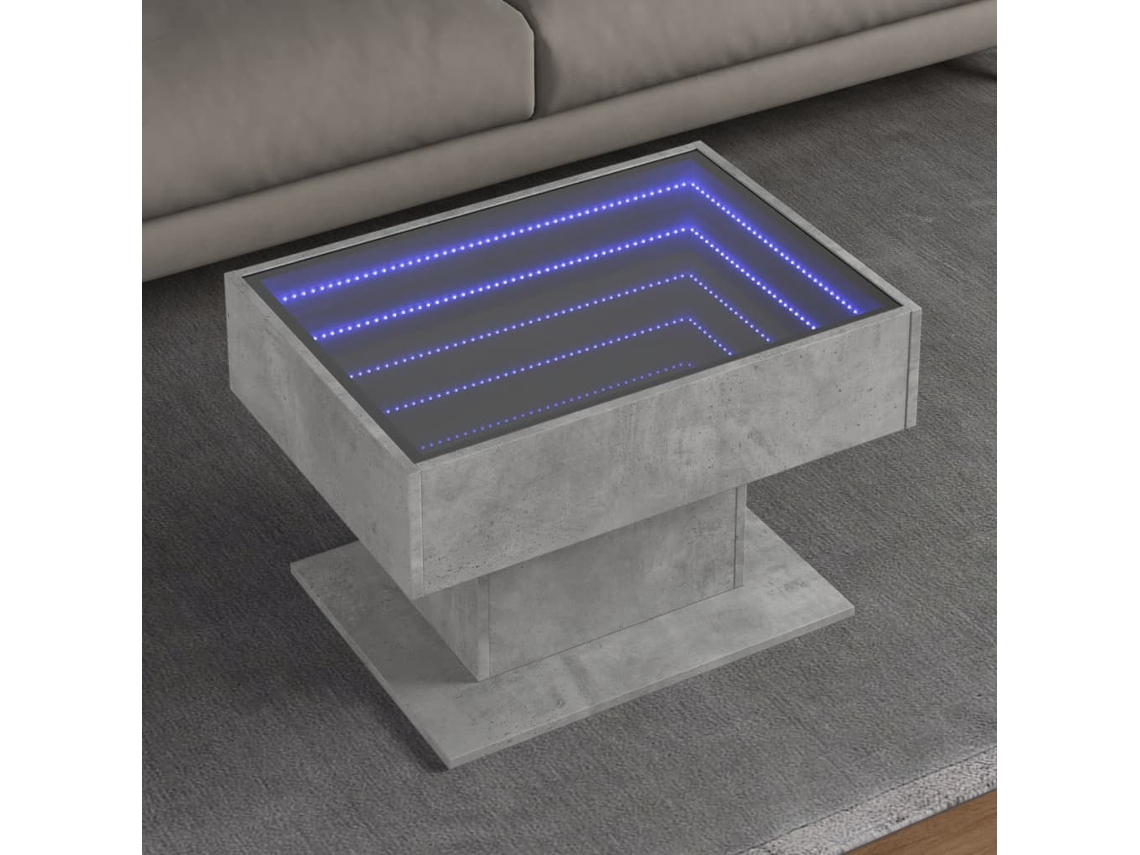 Vidaxl Mesa De Centro C/ Leds 70x50x45 Cm Derivados De Madeira