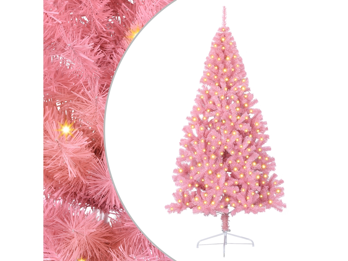 Conjunto 1 Decoração De Árvore De Natal Vidaxl Rosa Pvc (240 Cm)