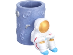 Organizador de Canetas em Resina com Tema Astronauta, 43 X 35 24 Polegadas, Porta lápis Decorativo para Escrit