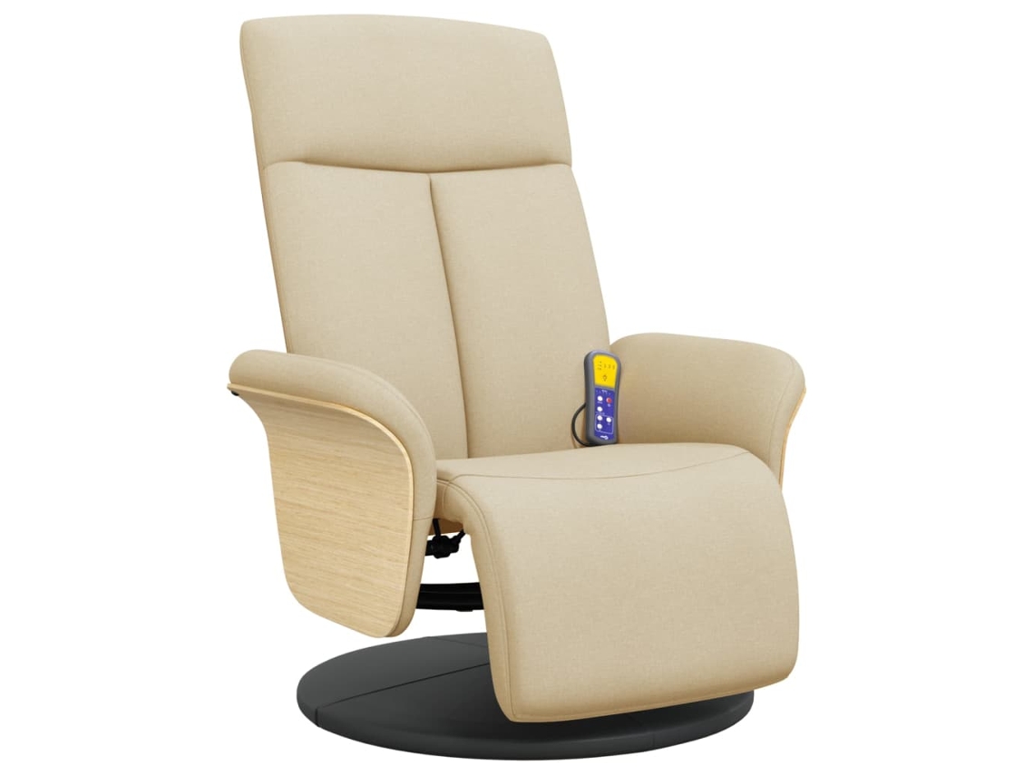 Massage Recliner Chair, Massage Recliner Chairs Vidaxl Creme Tecido