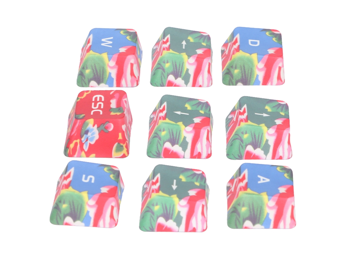 Aetheria keycaps de Teclado Pbt Altura Oem Design Floral para Teclados Mecânicos Diy 9pcs