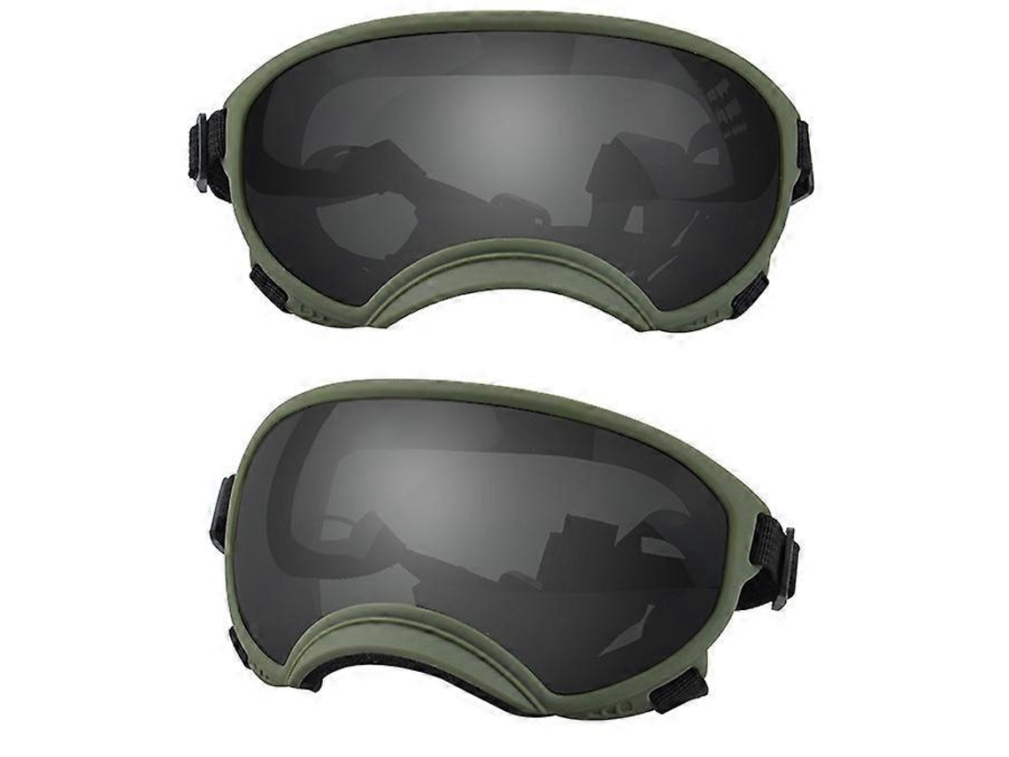 Óculos para Cães Anti uv, Forte Resistência a Impactos, Ajustável, Elástico, Filhotes, Óculos para Cães Grandes, Respirável, Verde e Preto BRILVIBERA