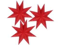 Conjunto de 3 Estrelas de Natal de Papel para Lanternas e Lâmpadas, Decoração para Pendurar SFUSHOS