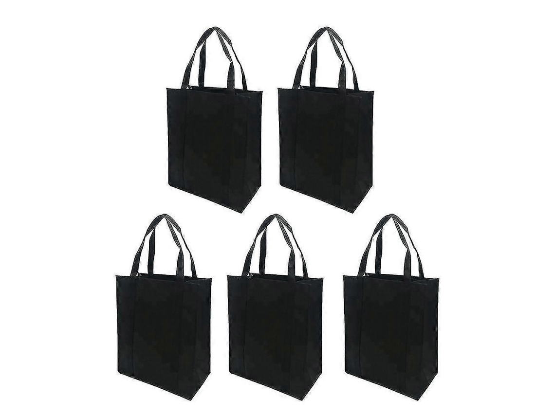 5pcs Tecidos Não Tecidos Saco de Compras Bolsa Dobrável Bolsa Dobrável para Compras Ao Ar Livre GOKOCO (preto, 30x25x10cm)