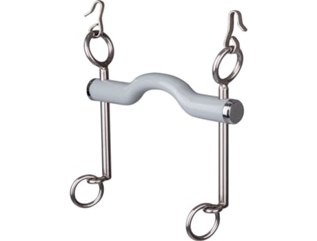 Mordedor de Adestramento Longo e Macio Curb Tongue Port Snaffle Prateado 140 Mmberis