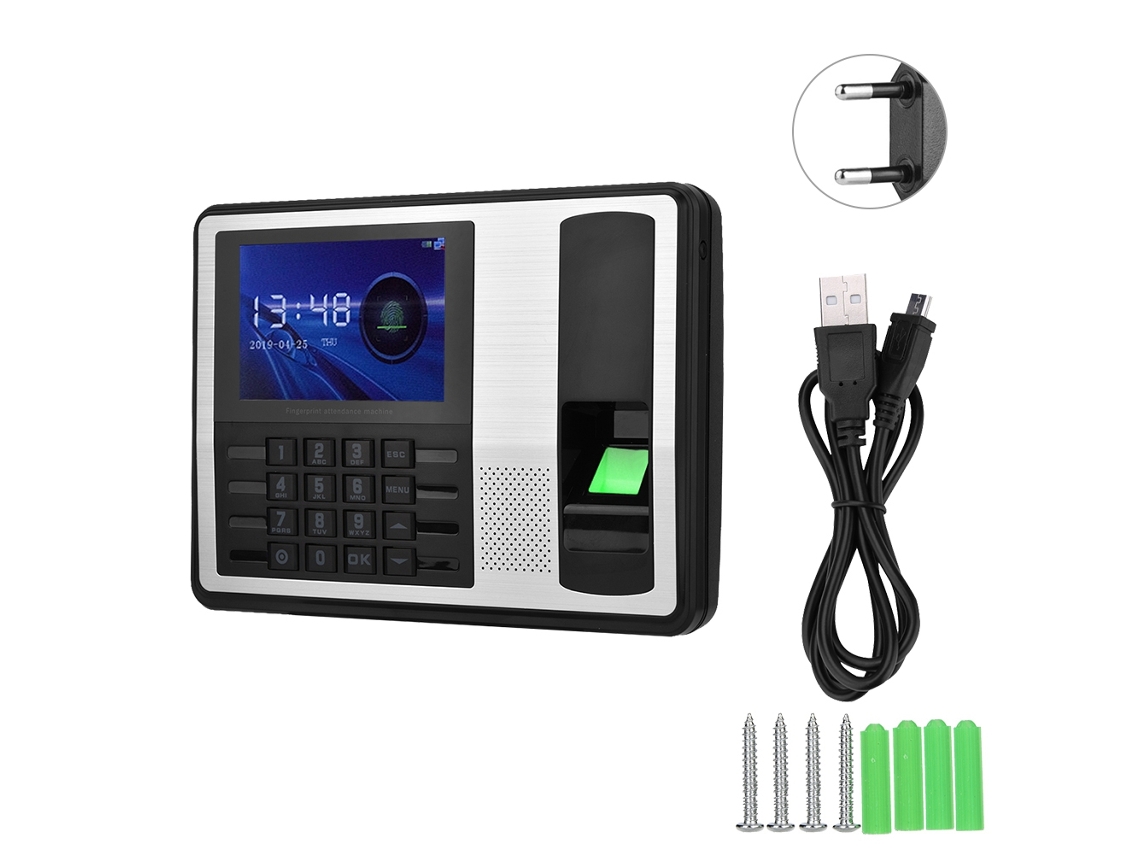 Máquina De Controlo De Acesso E De Ponto Por Impressão Digital De 4 Polegadas (com Leitura De Cartão, Sem Software)