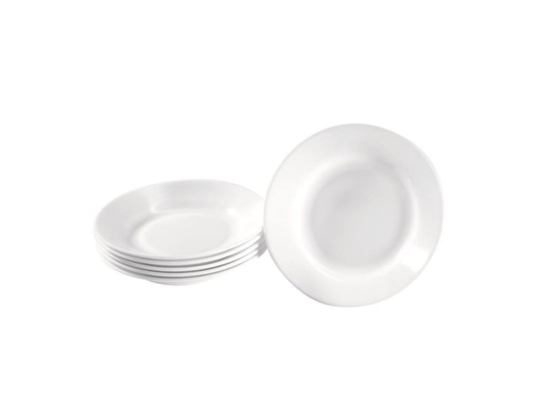 Conjunto De Pratos De Vidro Branco Profundo Eduplay 6 Peças Resistentes A Riscos Para Cuidados Infantis