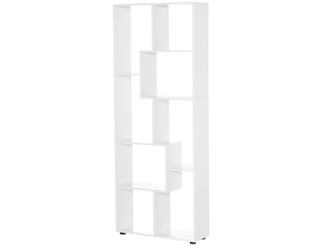Prateleiras Verticais Modernas Design De Estante Com 8 Painel De Partículas E1 70x24x178cm Branco