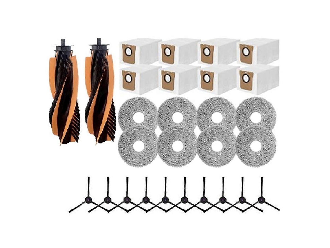 Kit De 28 Peças Para Aspirador Robô Jonr P20 Pro / Jonr T5 Pro: Escova Principal, Escova Lateral, Pano De Limpeza E Saco De Pó.