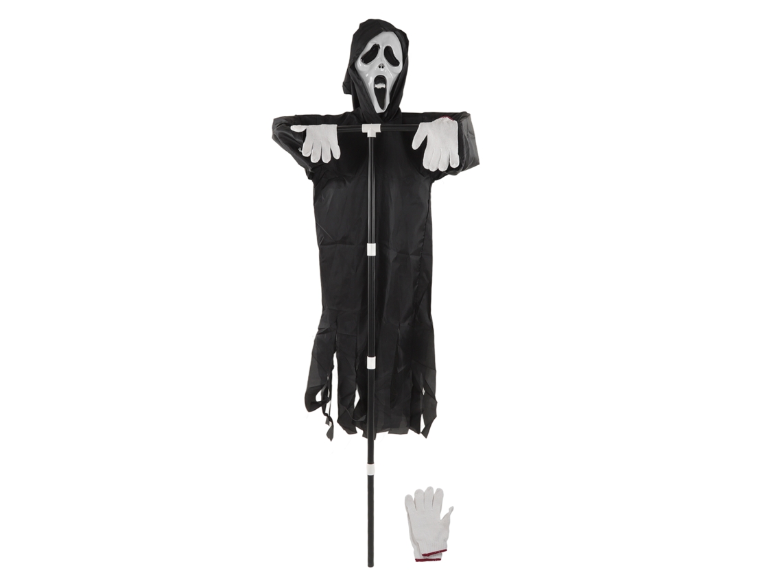 Decoração de Halloween LAXISCREED: Fantasma Ghostface em poliéster com capa removível para proteção de jardim e áreas rurais.