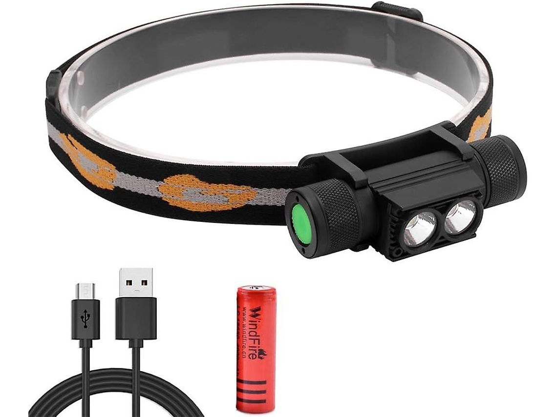 Lanterna de Cabeça Recarregável de 1200 Lúmens com 2 Leds Xml, L2. Leve, À Prova D'água e com Bateria Removível, Ideal para Caminhadas BRILVIBERA