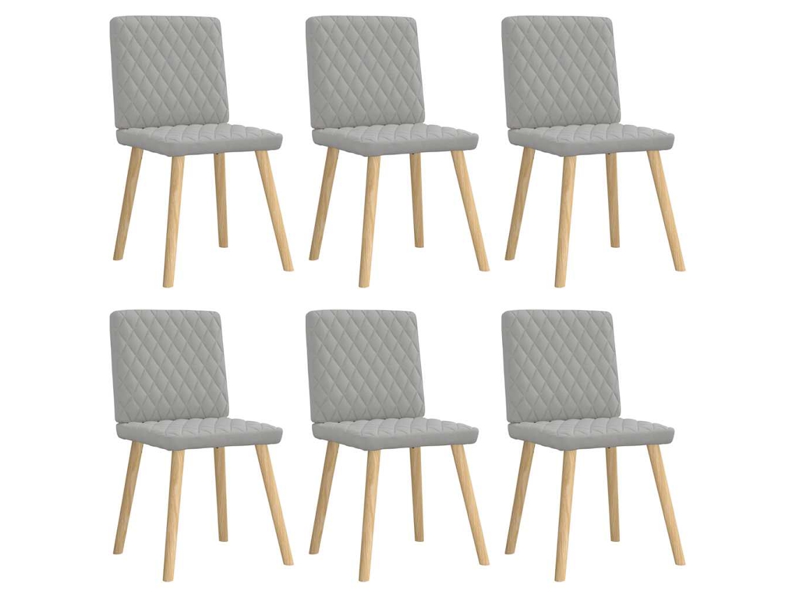 Vidaxl Cadeiras De Jantar 6 Pcs Tecido Cinza Nuvem