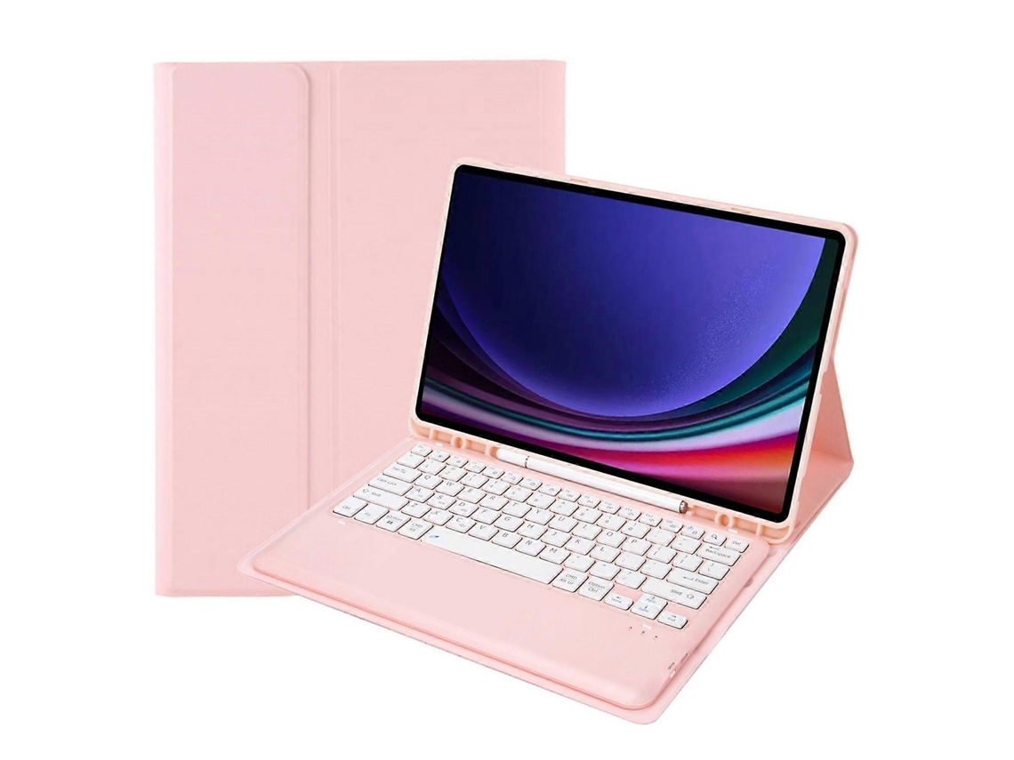 Capa De Couro Para Tablet Samsung Galaxy Tab S9+ / S9 Fe+ A810b Com Compartimento Para Caneta, Teclado Bluetooth Destacável E Sistema De Reprodução.