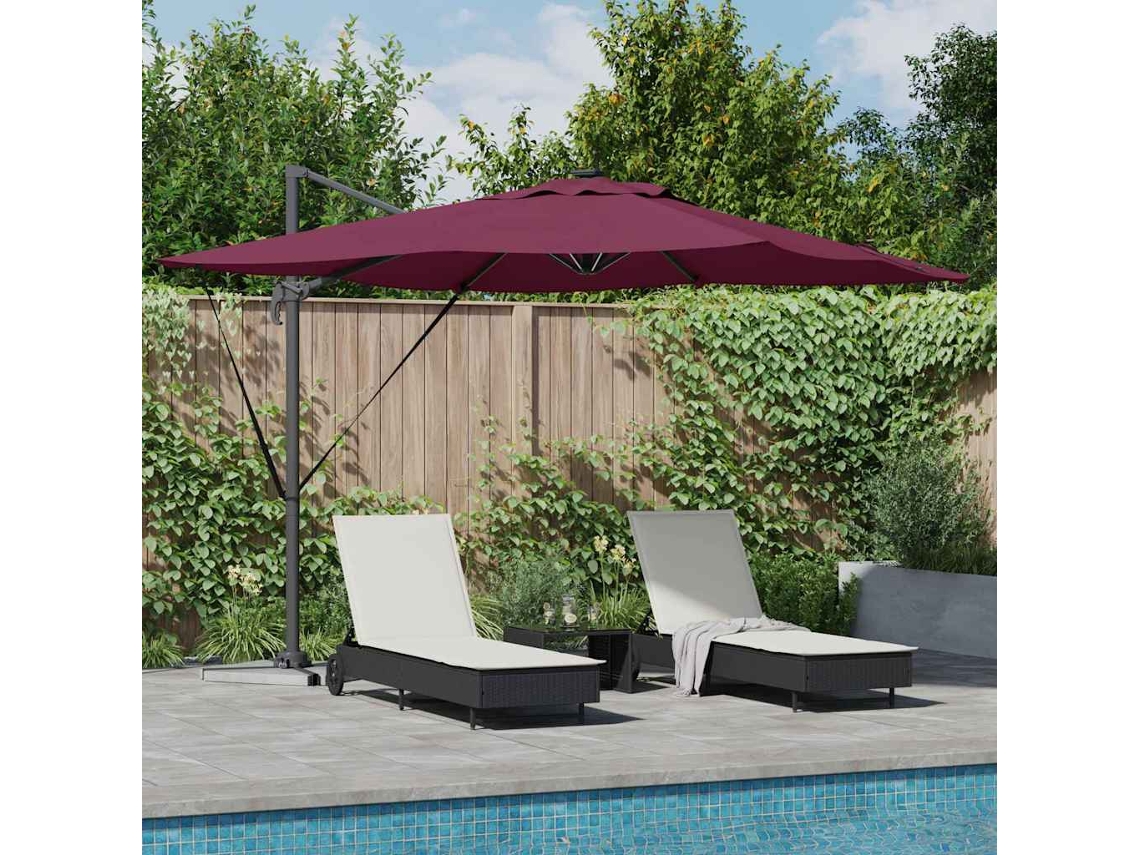 Vidaxl Guarda-sol Vermelho Bordeaux 286 X 284 X 270 Cm