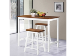 Vidaxl Conjunto Mesa E Bancos De Bar 3 Pcs Madeira Maciça