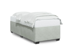 Estrutura de Cama Hanko em Veludo Cinzento Claro (90x190 cm)