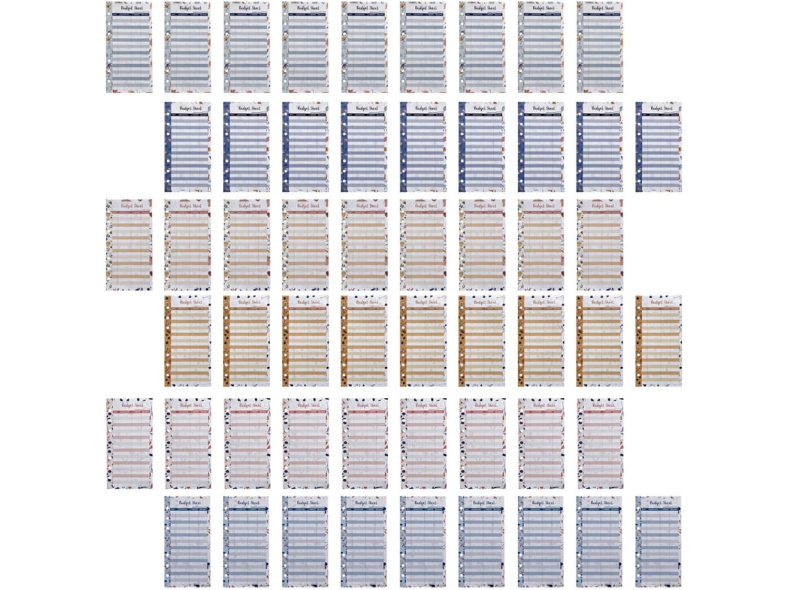 Planilhas De Orçamento Diário Abaodam Para Pasta, 100-unidades, Planilhas Portáteis Para Planejamento De Despesas