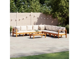 6 Pcs Conjunto De Sofá De Jardim Com Almofadas Acácia Maciça Dkd Home Decor