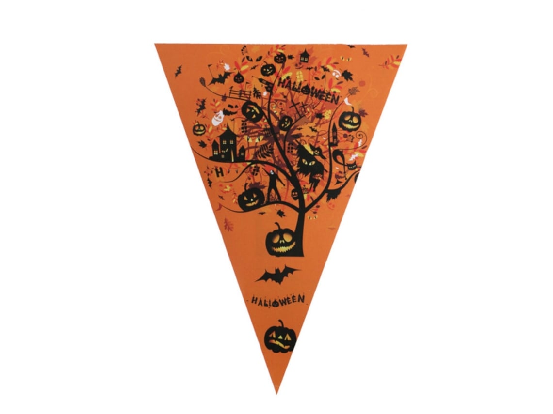 Bandeira Triangular De Papel Decorativa Halloween