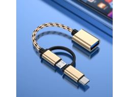 Adaptador Otg 2 Em 1 Usb Para Dados Usb C Tipo C Para Samsung Xiaomi Huawei Matebook U Disk Tablet Pc Leitor De Cartão 03011