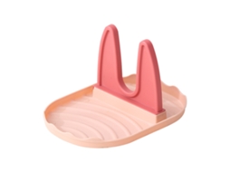 Nova Line suporte para Tampas de Panelas e Descanso de Garfos Organizador de Cozinha Plástico Rosa e Laranja