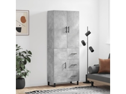 Vidaxl Armário Alto 69,5x34x180 Cm Derivados De Madeira Cinza Cimento