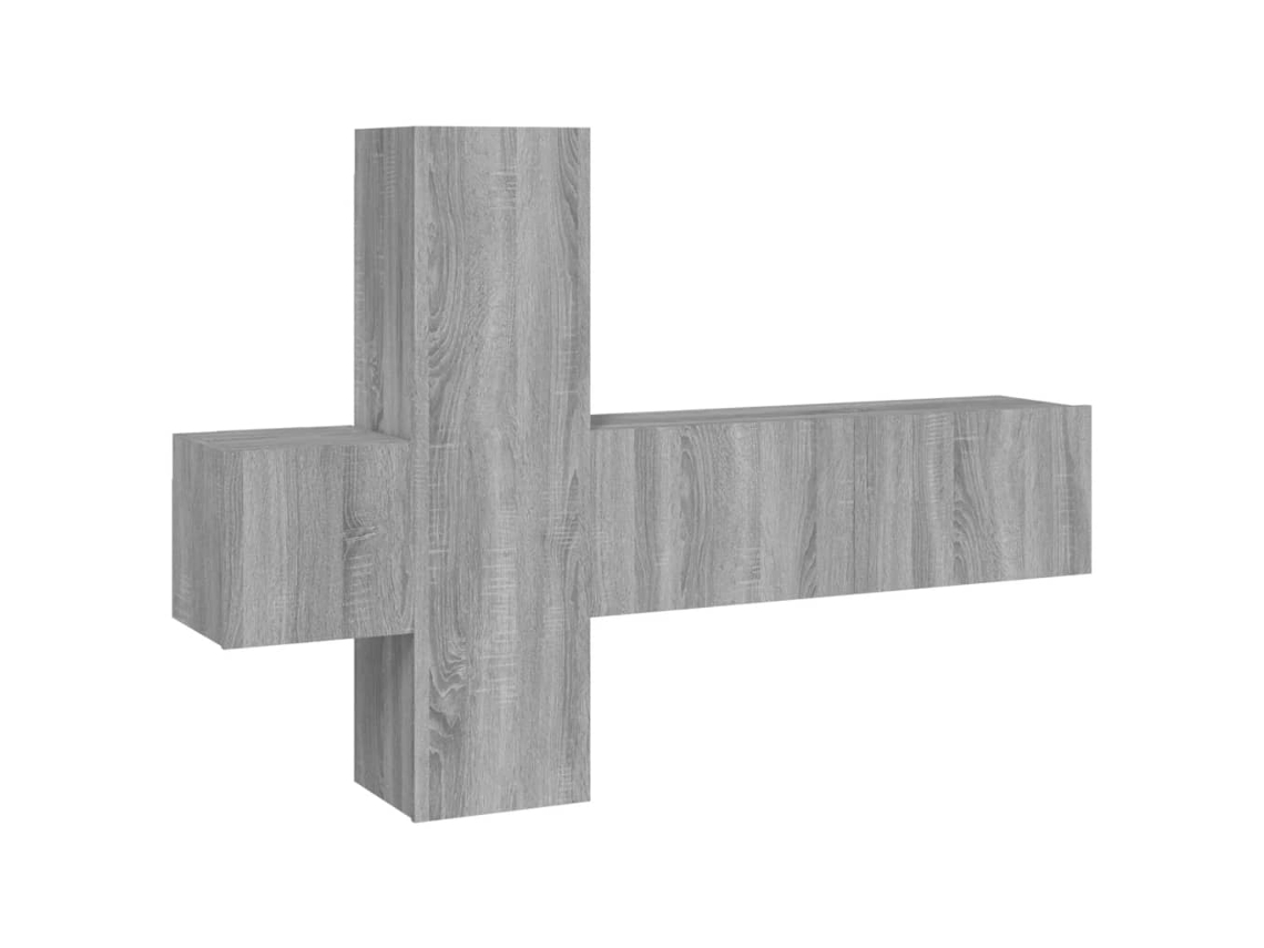 Tv Cabinet Set, Tv Cabinet Sets Vidaxl Cinzeto Madeira Processada (n/a)
