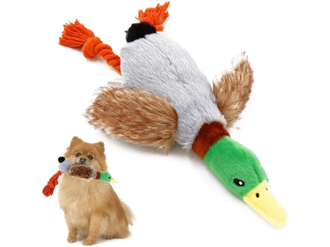 2026-brinquedo De Patinho De Pelúcia Para Cães Com Chirrido E Papel Crispante Sem Recheio - Brinquedo Interativo Para Cães Pequenos E Médios
