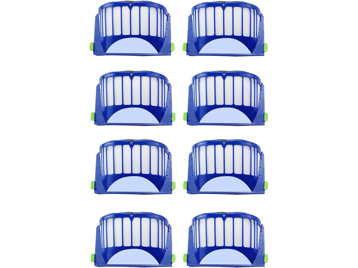 Conjunto de 8 Filtros Reposição Compatíveis com os Modelos Roomba Série 600 BRILVIBERA (605, 606, 615, 616, 620, 621 e 625)