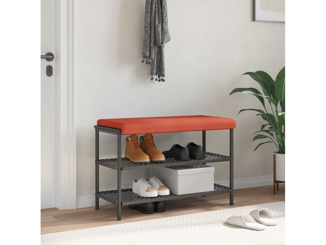 Vidaxl Almofada De Banco Cordão Laranja Vermelho Profundidade 35 Cm