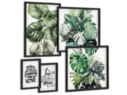 Conjunto De Pinturas Estampas De Frutas, Limões E Mamões Moldura Preta Fotos Para O Escritório Espelharte (conjunto De 5 Imagens)