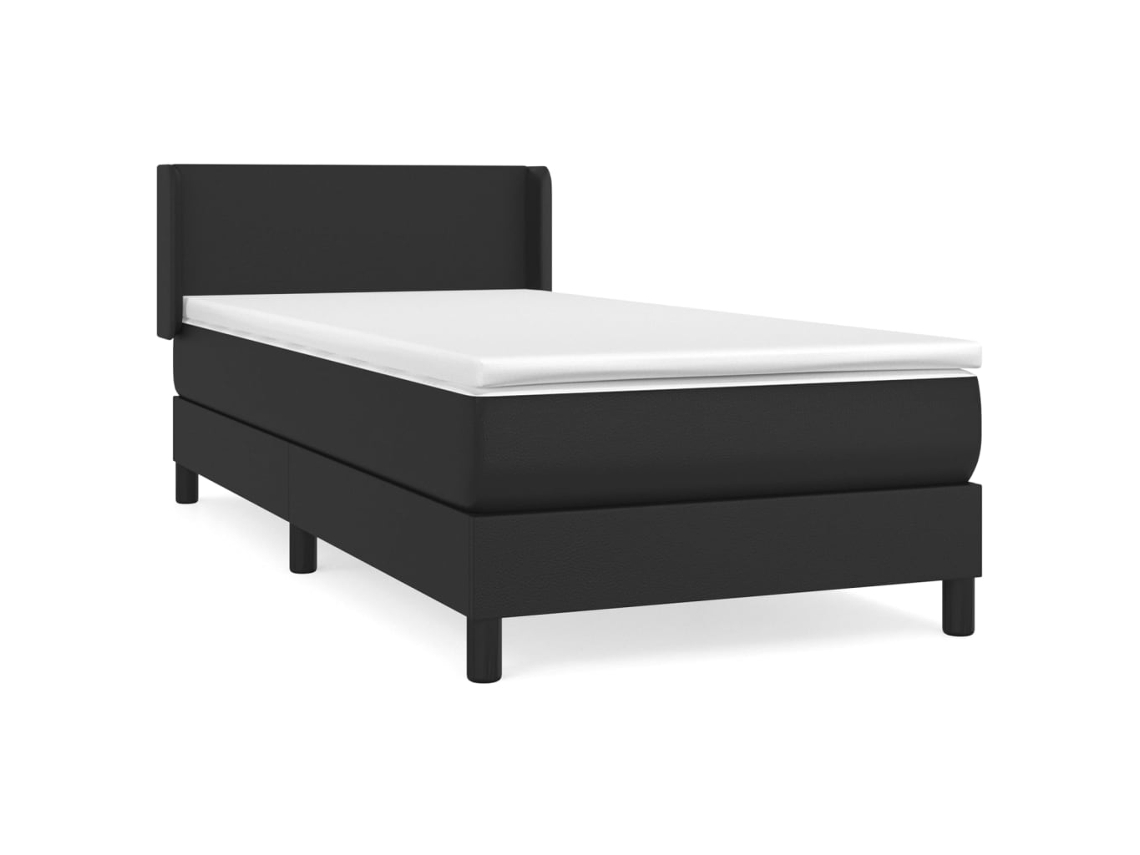 Box Spring Bed, Box Spring Beds Vidaxl Preto Couro Artificial (100 X 200 Cm)
