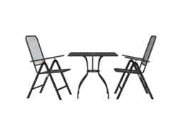 Maison Exclusive - 3 Pcs Conjunto De Jantar Para Jardim Rede De Metal Antracite
