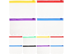 Conjunto De 30-sacos Alipis Em Pvc Fosco Para Pastas 6-argolas, Envelopes A7 5x3 Polegadas Com Zíper, Coloridos, Para