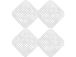 4 Unidades Tapa De Desagüe Cuadrada De Silicona Con Ventosas, 5,7 Pulgadas, Antiobstrucción Para Ducha, Bañera, Lavabo