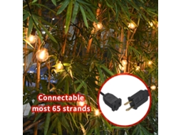 Luz de Cadeia Led G40 E12 6,5m 12+1 Lâmpadas Ip44 para Natal e Festas