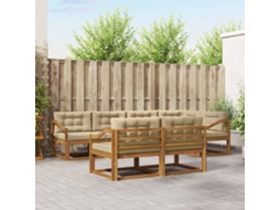Vidaxl Conjunto De Sofás Para Exterior 7 Pcs Natural E Bege