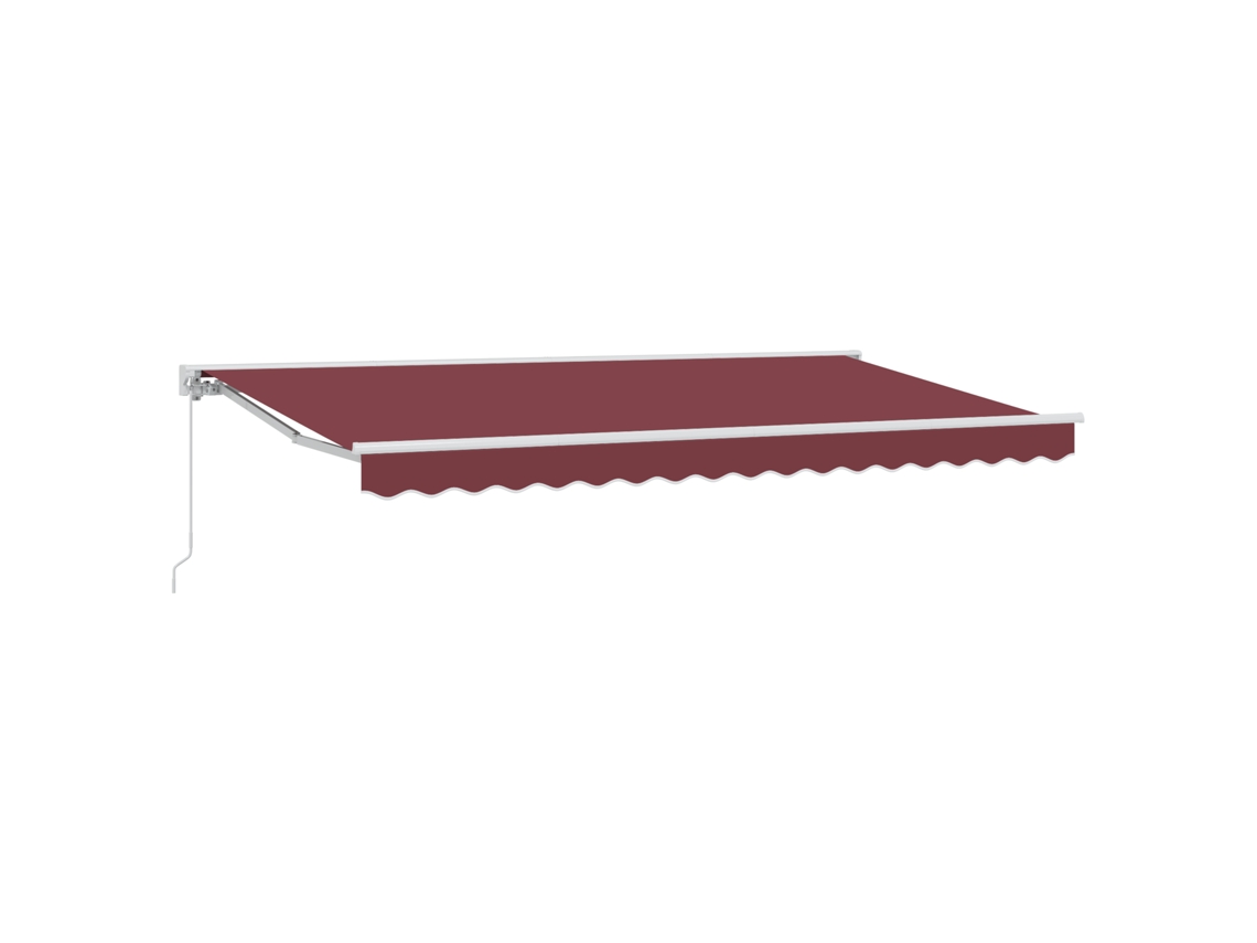 Toldo Retrátil Para Sol Vidaxl Bordô Tecido (350x200 Cm)