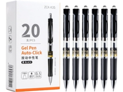 Caneta de Tinta Gel Retrátil com Ponta de 0,5 Mm, Secagem Rápida, Preta para SFUSHOS
