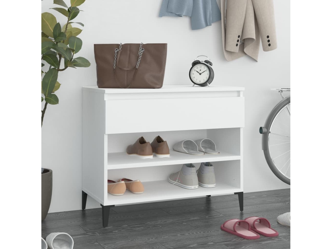 Vidaxl Sapateira 70x36x60 Cm Derivados De Madeira Branco