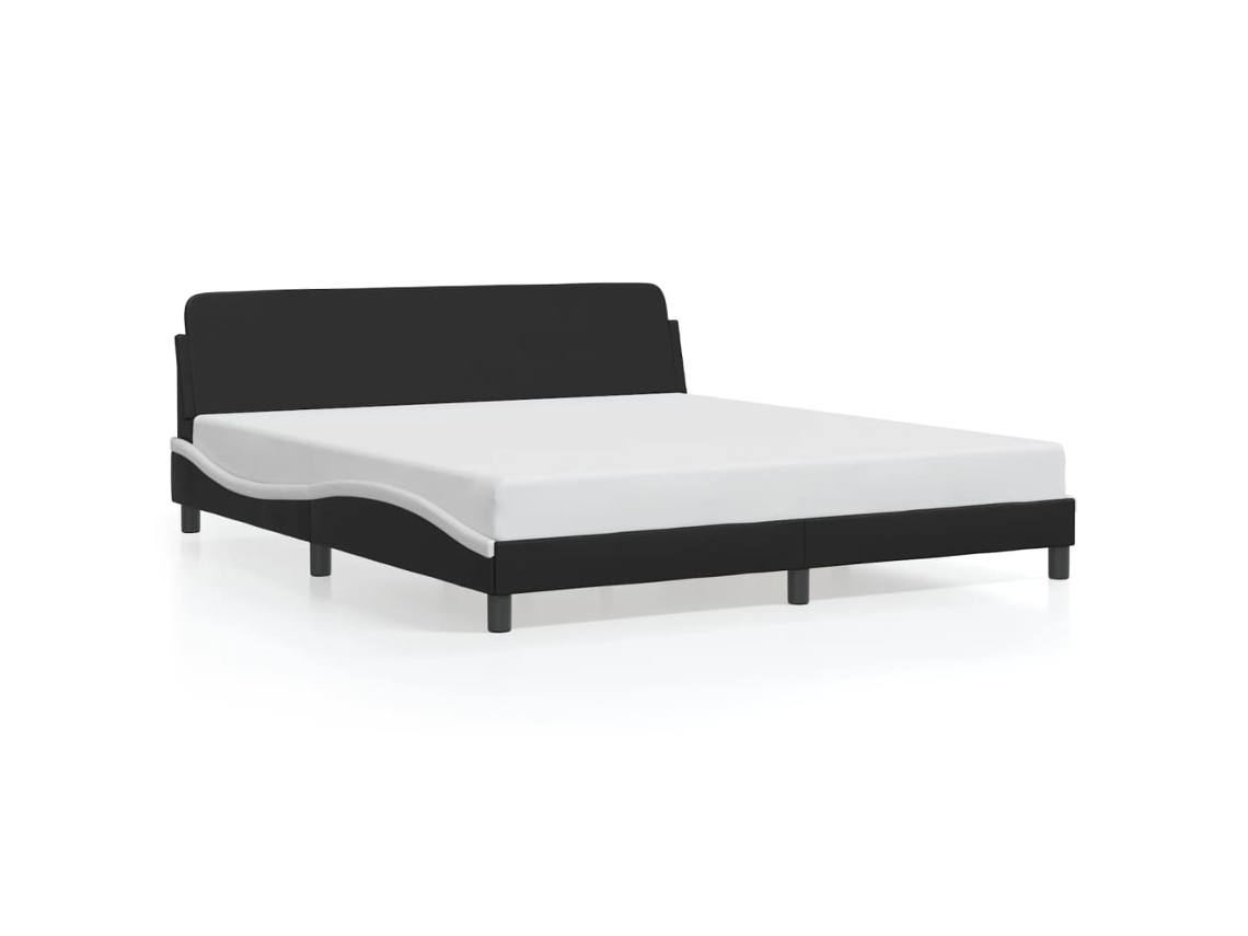Bed Frame, Bed Frames Vidaxl Preto Couro Artificial (180 X 200 Cm)