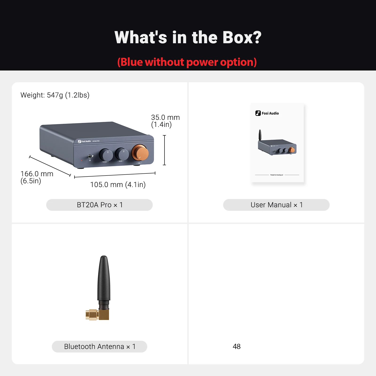 Amplificador Bluetooth 2.1, controle de graves MDUG