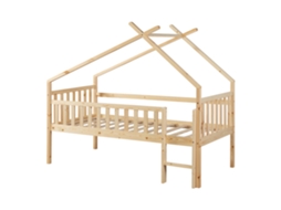 Cama Alta para Crianças Sotkamo Pinho 90X200 Natural [EN.CASA]