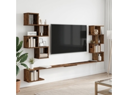 Vidaxl Prateleira De Tv Montada Na Parede Madeira Antiga