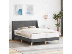 Vidaxl Estrutura Da Cama Cinzento-escuro 137 X 190 Cm Tecido