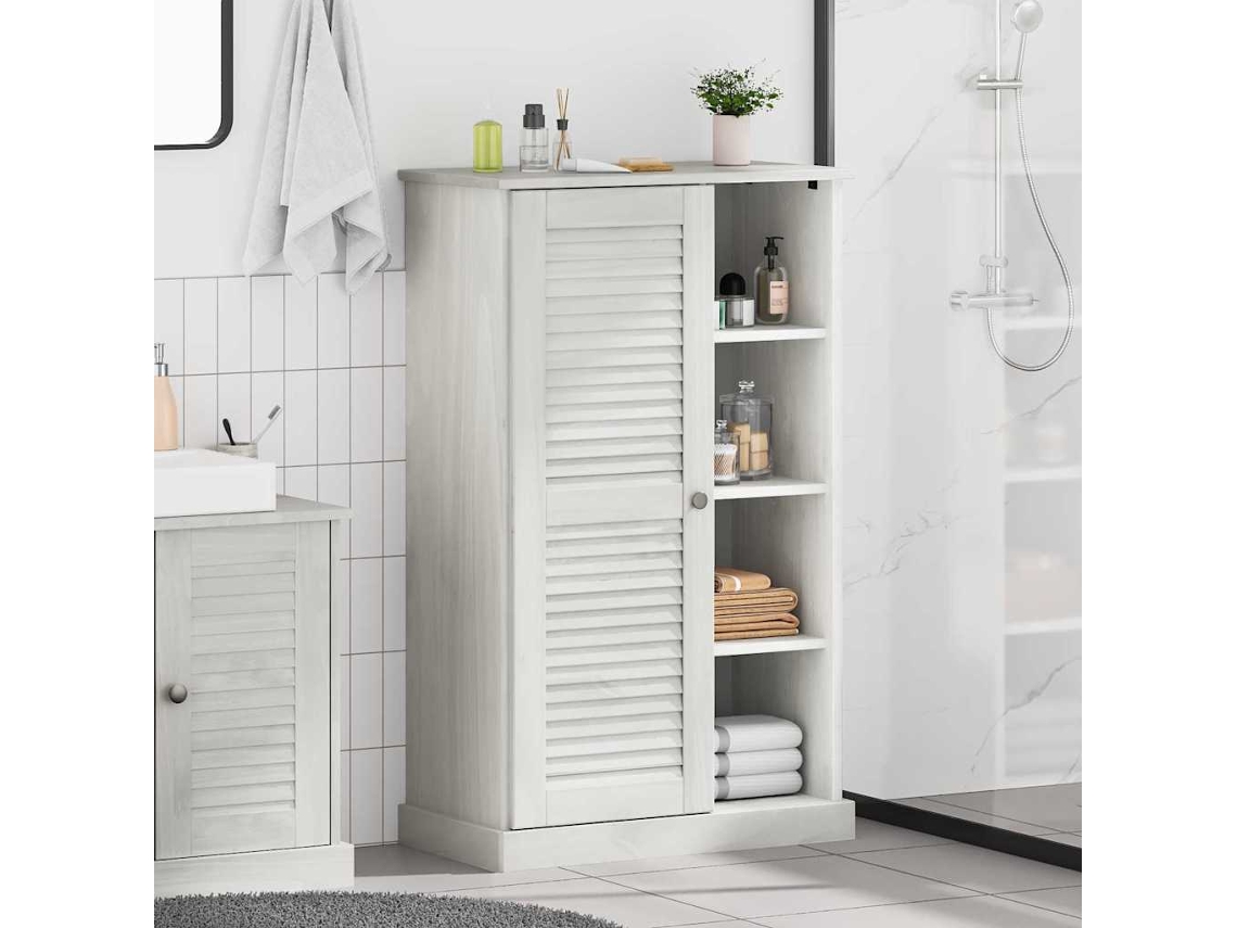 Vidaxl Armário De Banheiro Com Prateleira Vigo Branco E Branco Antigo