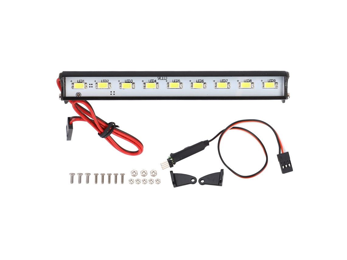Barra De Luz Led Super Brilhante Para Carro Rc Em Liga De Alumínio Teto 115mm Para Redcat Axial Scx10 D90 Hpi 9led