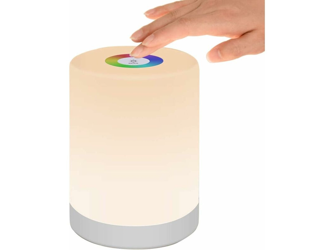 1 Luminária Noturna Led, Abajur Inteligente de Cabeceira, Controle de Toque com Intensidade Ajustável, Recarregável Via Usb BRILVIBERA